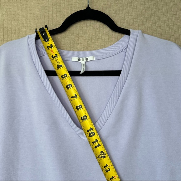 Three Dots Recycled Terry V-Neck Pullover Sweater Womens L Purple 3/4 Sleeve - Picture 7 of 10